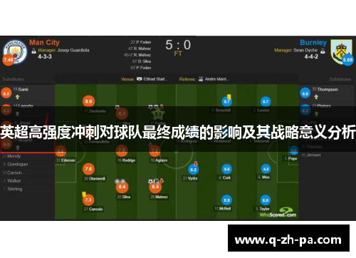 英超高强度冲刺对球队最终成绩的影响及其战略意义分析